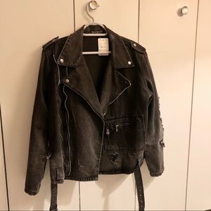 Rare Vintage Balmain Denim Moto Jacket